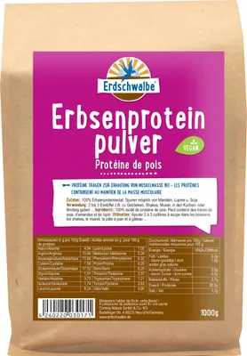 Produktbild von - Erbsenprotein - veganes Protein - 1kg - konventionell von Erdschwalbe