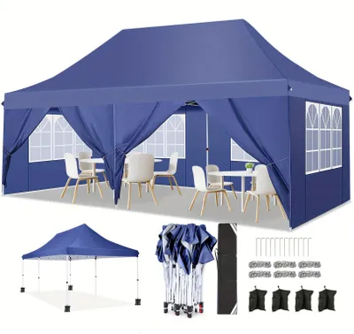 Obrázek produktu pro Stan na párty – Pavilon – Stan na oslavy – Zahradní stan – Rychlostavba – 3 x 6 metrů – 6 bočních stěn – Voděodolný