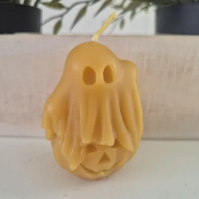 Obrázek produktu pro Včelí vosková svíčka Dýňová svíčka s duchem 7 cm