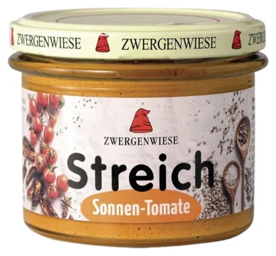 Zdjęcie produktu dla PASTA SŁONECZNIKOWA Z SUSZONYMI POMIDORAMI BEZGLUTENOWA180 g - ZWERGENWIESE
