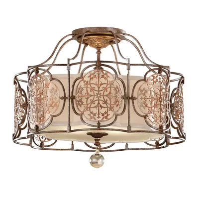 Obrázok produktu pre Luster Marcella, britský, bronzový, 3xE27x60W, kov, rozmery: 44,1x54x54 cm, IP20, Feiss