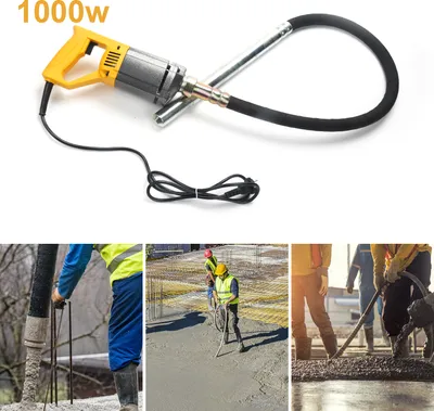 Produktbild von Bettizia Elektro Betonrüttler 1000 W, Betonverdichter 5000 U/min mit Ø 35 mm Rüttelflasche mit 1.5 m Schlauch