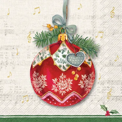 Produktbild von CHRISTMAS BAUBLE Cream Cocktail-Servietten C1016360