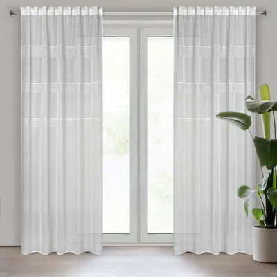 Produktbild von Gardine INES weiß 140x270 cm  Kräuselband SZEL