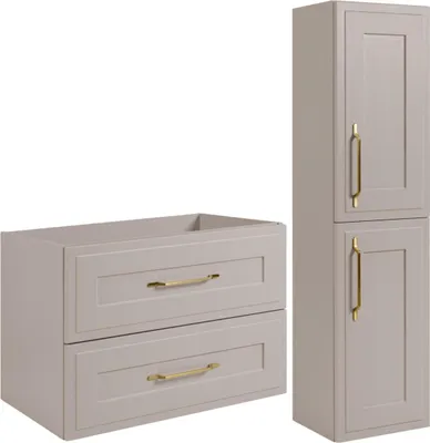Image de RODAN | Ensemble de meubles de salle de bains - 80 cm & 136 cm - Cachemire Mat - Haute qualité et design élégant - CLASSIC