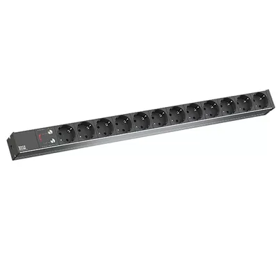Produktbild von BACHMANN IT PDU ALU 1HE 12x Schutzkontakt, Zuleitung mit Schutzkontaktstecker