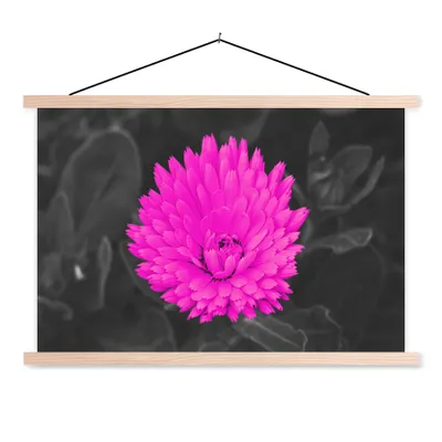 Produktbild von MuchoWow® Textilposter Blumen - Aquarell - Rosa 120x80 cm mit holzfarbenen Rahmen - Aufhängeset