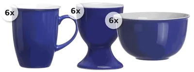 Produktbild von Frühstücksgeschirr 18 tlg. Doppio indigo-blau
