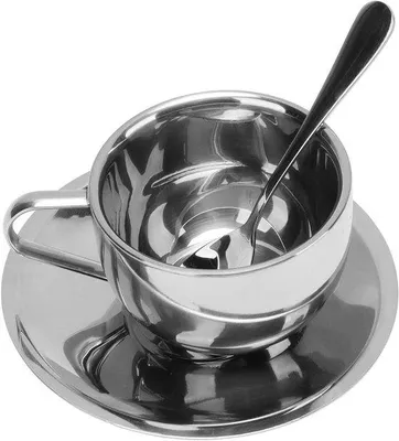 Immagine prodotto di Set di tazze a doppia parete isolanti da 180 ml in acciaio inossidabile