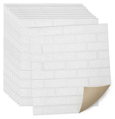 Produktbild von Peviasot 20 Stück 3D Wandsticker selbstklebend Weiß PE Schaumstoff 77x70cm für Wohnzimmer Schlafzimmer Küche Bad