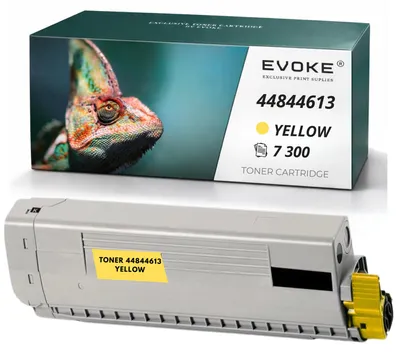 Obrázok produktu pre Kompatibilná tonerkartuša Evoke pre tlačiareň OKI C822, žltá, 7 300 strán, kompatibilná s modelmi C822, C822n a C822dn