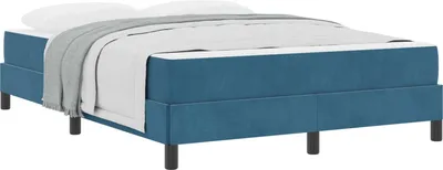 Obrázek produktu pro vidaXL Skříňová postel s matrací tmavě modrá 160 x 200 cm látka