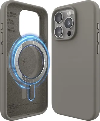 Produktbild von Elago MagSafe Silikonhülle für iPhone 15 Pro Mittelgrau