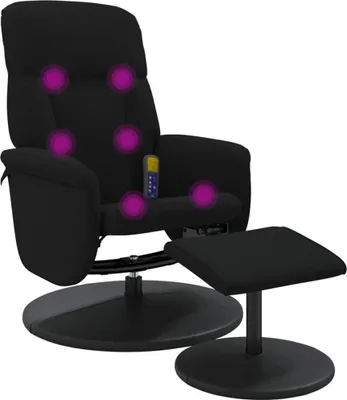 Obrázok produktu pre vidaXL Masážne kreslo s podnožkou čierny zamat