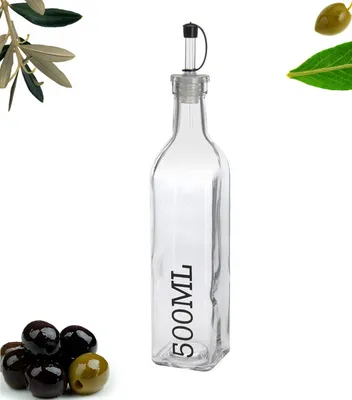 Produktbild von Ölflasche aus hellem Glas 17oz / 500ml Ölspender mit Ausgießer