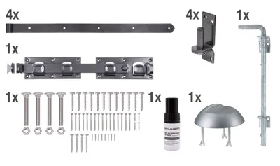 Immagine prodotto di Alberts 302092 Serie di raccordi DURAVIS® , per cancelli a due ante, in tre colori, con rivestimento duplex diamantato nero
