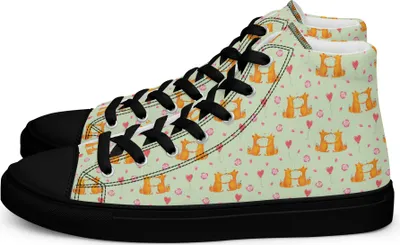 Produktbild von Mr. & Mrs. Panda Damen Sneaker Black Edition Füchse Liebe Größe 35 1/2 - Grün - Geschenk, Turnschuhe Schwarz, Fuchs, Schwarze, Sneakers, Verlobte, Paar, Freundin, Partner