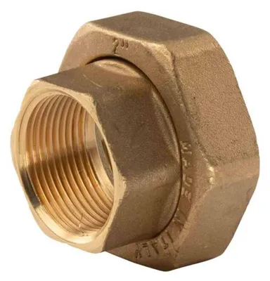 Produktbild von Messing Gewinde-Fitting Schaft flachdichtend mit Kappe für Rundelemente + Dichtung 1 1/4'IG (DN 32) - 2'IG (DN 50) - schwere Ausführung
