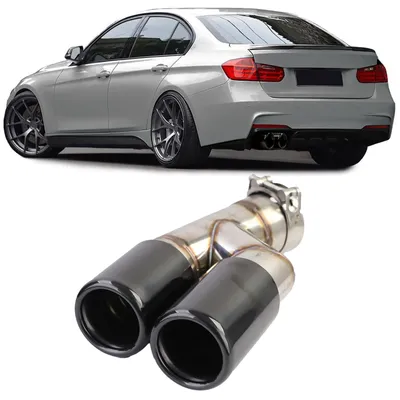 Produktbild von Auspuff Endrohr Doppelrohr schwarz glänzend für 3er BMW F30 F31 / 316 318 320