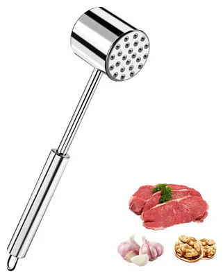 Fleischklopfer 27 cm, doppelseitig, Edelstahl, silber