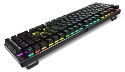 Produktbild von Sharkoon Skiller SGK36W Gaming-Tastatur - Kabel/Kabellos Konnektivität - USB-Typ C, USB Typ-A Schnittstelle - RGB LED - Deutsch - Schwarz - Mechanisch Keyswitch - Funk - 10 m - 2,40 GHz - Windows - Notebook - PC