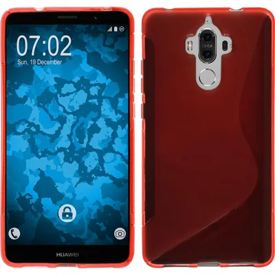 Produktbild von PhoneNatic Case kompatibel mit Huawei Mate 9 - rot Silikon Hülle S-Style + 2 Schutzfolien