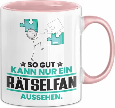 Produktbild von Rätselfan Geschenk Tasse So Gut Kann Nur Ein Rätselfan Aussehen Geschenkidee Kaffee-Becher (Rosa)