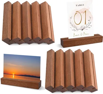 Produktbild von 10 multifunktionale Kartenhalter aus Holz, für Hochzeiten, Restaurants, Partys, Bankette