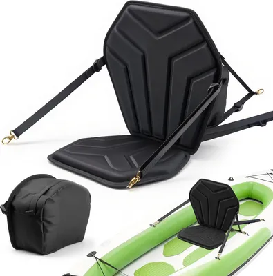 Obrázek produktu pro SucceBuy 1 x kajakové sedadlo o tloušťce 31 mm, polstrované sedadlo pro paddleboard, lodní sedadlo s opěrkou zad, taška, nastavitelné popruhy a šestiúhelníkové sedákové polštářky pro SUP, kánoe, rybářské čluny