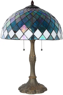 Produktbild von Clayre & Eef Tiffany Tischlampe Ø 40x61 cm Blau Glas