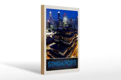 Produktbild von Holzschild Reise 20x30cm Singapur Stadt Asien Hochhaus Indien
