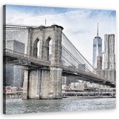 Produktbild von Leinwandbild städte & architektur - grau 40x40 cm Feeby grau wandbild bereit zum aufhängen