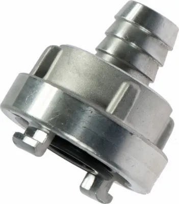 A close-up studio shot of a metal coupling fitting.