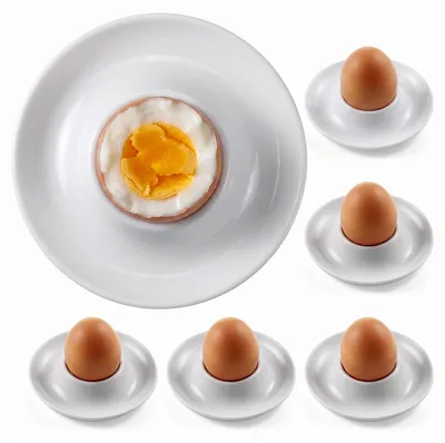 Eierbecher-Set 6er, stapelbar, Kunststoff, weiß, spülmaschinenfest