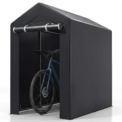 Produktbild von COSTWAY Gerätehaus, Garagenzelt mit aufrollbarer Reißverschlusstür, Metallrahmen&Sonnenschutzdach,Fahrradgarage wetterfest,wasserfester Geräteschuppen