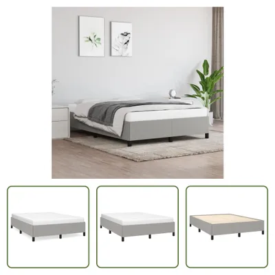 Produktbild von The Living Store Bettgestell Hellgrau 140x200 cm Stoff