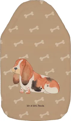 Produktbild von Mr. & Mrs. Panda Wärmflasche Hund Basset Hound - Hundeglück - Geschenk, bettwärmflasche, mit Bezug, Wärmekissen, Sprüche, Wärmeflasche, Süß, wärmebeutel