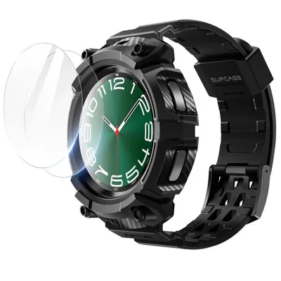 Produktbild von Supcase Unicorn Beetle Pro Gehäuse Set Und Gehärtetes Glas Für Samsung Galaxy Watch 6 Classic (47 Mm) - Schwarz