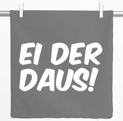 Produktbild von Huuraa Kissenbezug Ei der Daus Schriftzug 40x40cm Steel Grey Baumwolle Dekokissenbezug Geschenkidee