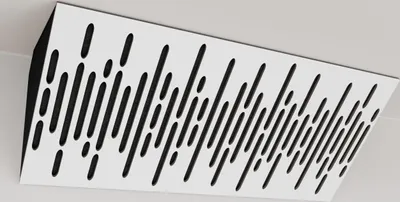 Obrázek produktu pro balení 2 kusů - Úzký akustický rohový lapač basů | Velikost: 23 x 50 cm | Barva: (bílý lesklý plast, WAVE horizont)