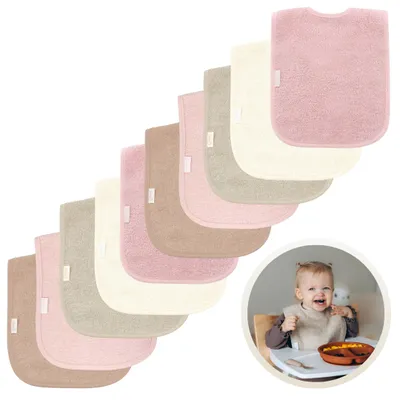 Produktbild von Funnies Lätzchen 10er-Pack in Pink Shades – Set mit 10 weichen Lätzchen – Große Lätzchen – Sabbertücher für Babys und Kinder – saugfähig