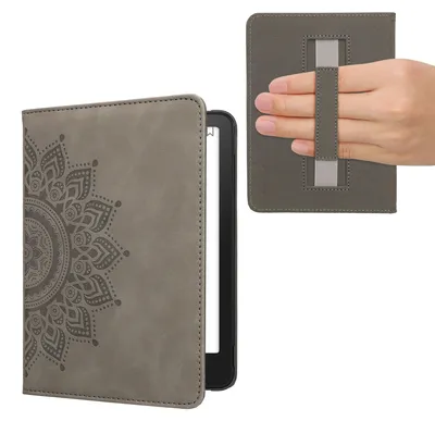 Produktbild von kwmobile Klapphülle kompatibel mit Amazon Kindle Paperwhite (2024)/Colorsoft - Hülle aus Kunstleder für eReader - mit Handschlaufe - Aufgehende Sonne