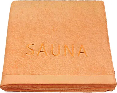 Produktbild von grace grand spa Sauna Liegetuch mit dezenter Stickerei Orange One Size