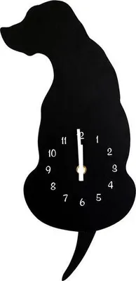 Produktbild von Wanduhr Hundeform 25,5X4,5X40Cm, Schwarz