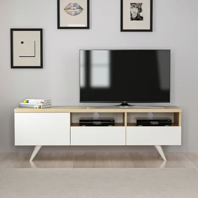 Obrázek produktu pro Skye Decor, Brüksel- Brüksel NRC, barva dub,,bílá, TV skříňky, 46x150x35 cm, 100% melaminem potažená dřevotříska