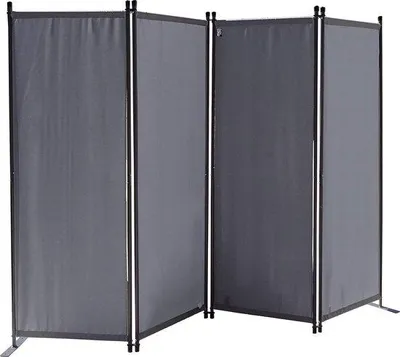 Productafbeelding van Famanu privacy scherm, 165 x 220 cm - 4-delig, inklapbaar, rookgrijs