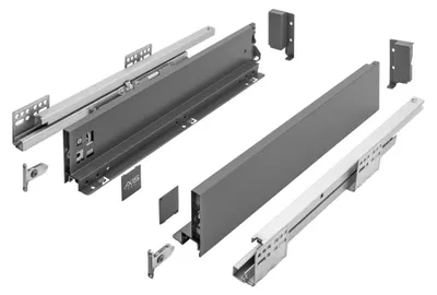 Image de Système de tiroirs GTV AXIS PRO, 450 mm, anthracite - modèle bas H84 : design discret ; largeur : 300 mm ; hauteur : 86 mm ; couleur : anthracite | Högert Technik