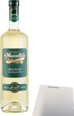 Produktbild von Mazzetti Condimento Balsamico Bianco Balsano Weißweinessig (1l Flasche) + usy Block