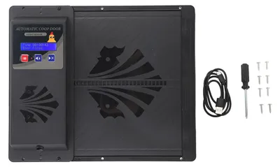 Produktbild von Automatischer USB-Hühnerstall-Türöffner mit horizontaler Öffnung und Timer, Schwarz