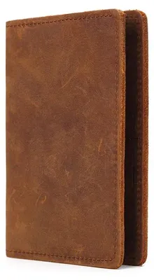Immagine prodotto di Custodia per passaporto - Portafoglio da viaggio - Vera pelle di mucca - Scomparto per carte di credito - Unisex - Stile vintage - Marrone caffè
